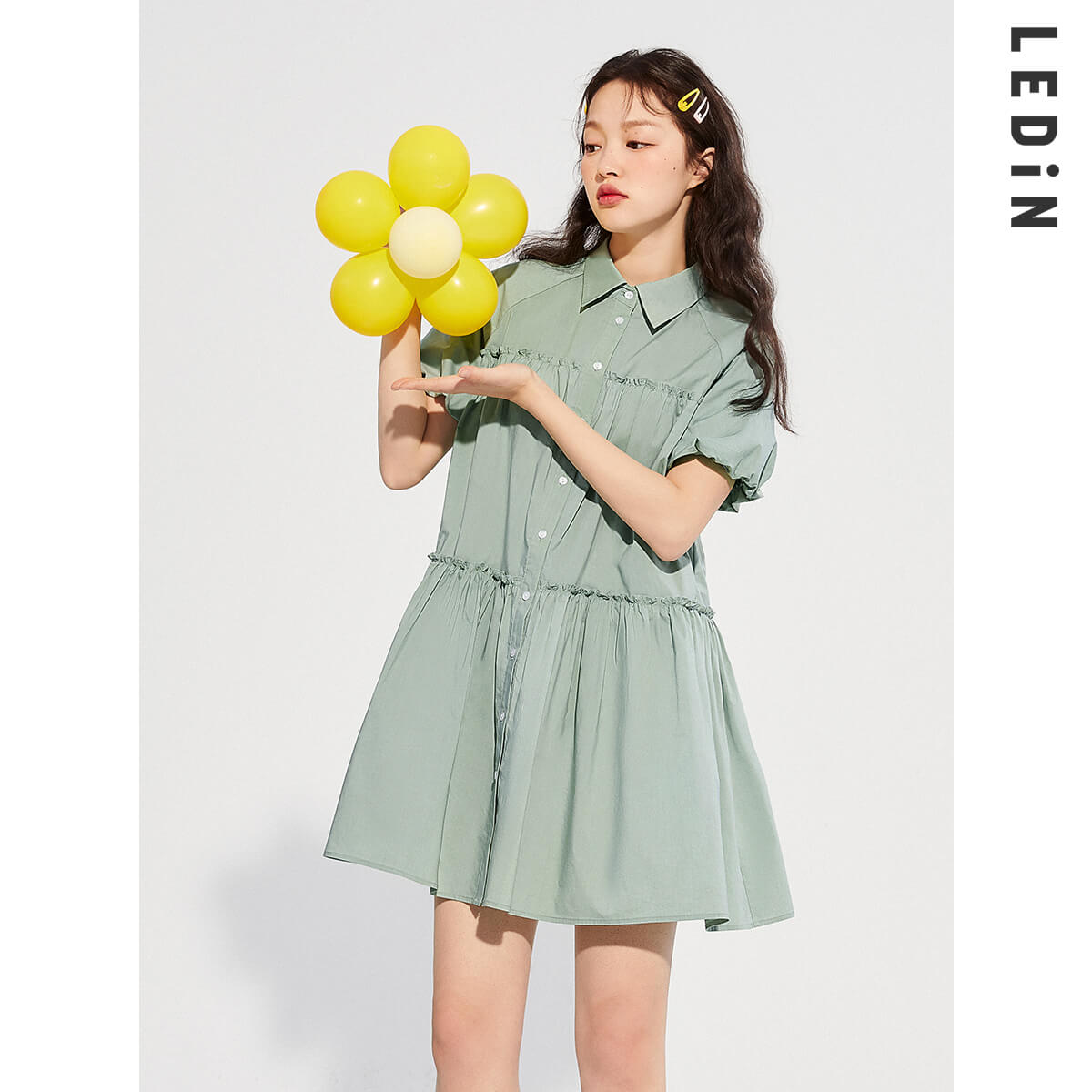 [รักหมีร่วม Name] Le Ding แต่งตัวน่ารัก 2024 ต้นฤดูใบไม้ผลิสาวหัวใจ Playful พิมพ์เสื้อยืดชุด